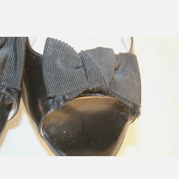 PRADA 1K9865 65 Spazzolato Clas Nero Heels pumps Shoes Size 40 open toe with bow - Picture 7 of 12